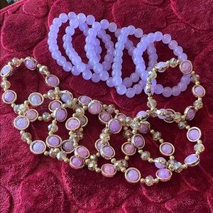 Elegant Pink purple and Purple Beaded Bracelet #4